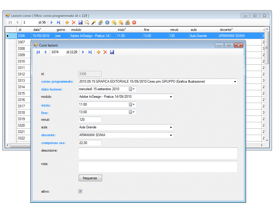 Programmazione lezioni inserisci descrizione