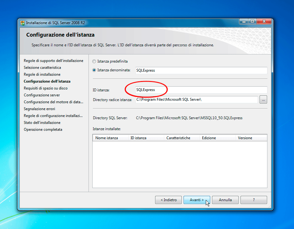 SQL Server nome di istanza