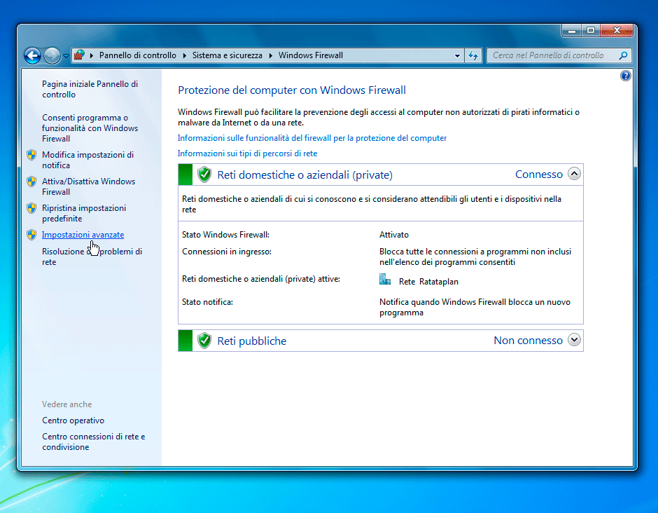 SQL Server Windows Firewall impostazioni avanzate