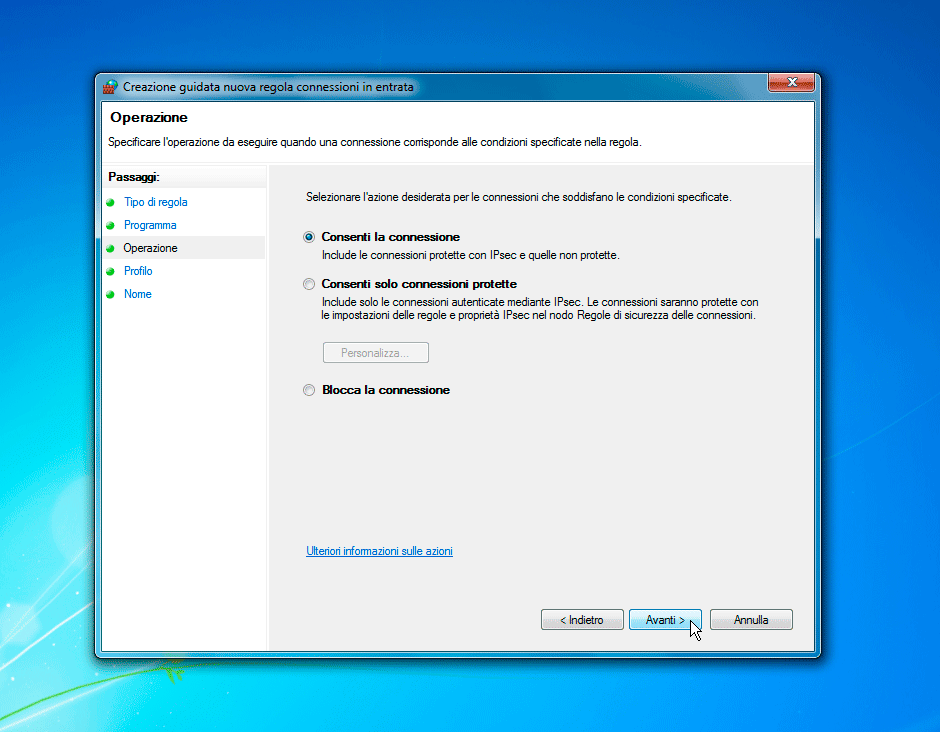 Windows Firewall Operazione