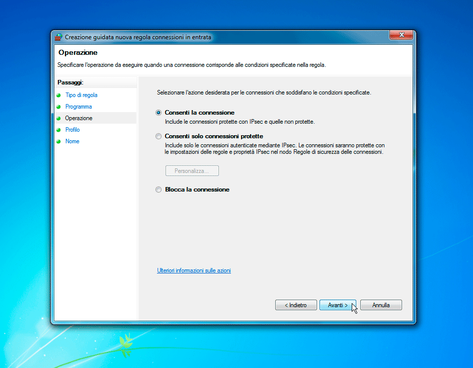 Windows Firewall Operazione