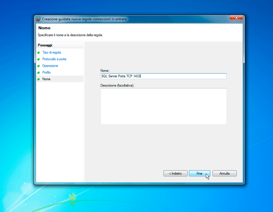 Windows Firewall nome regola