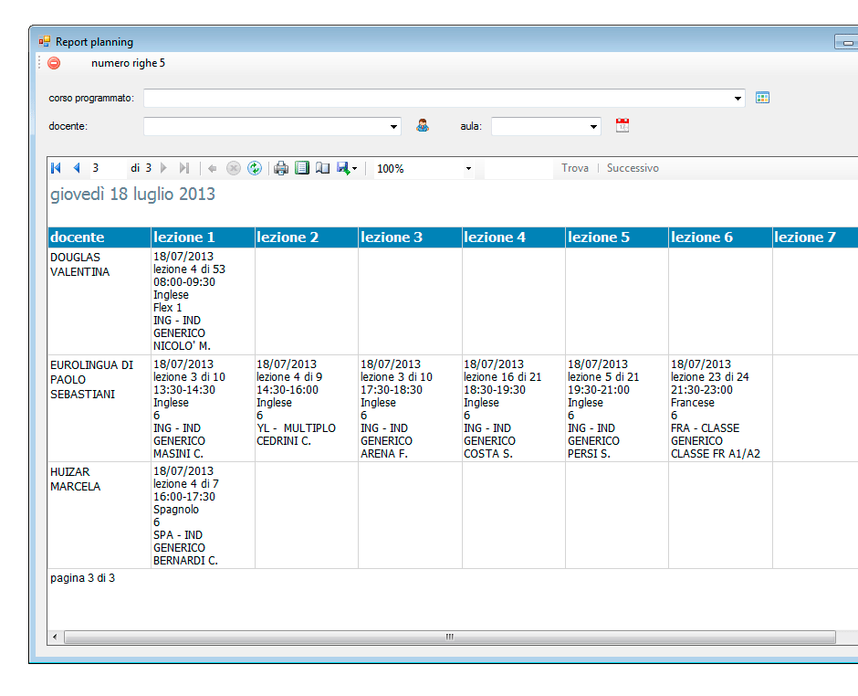 Report planning lezioni
