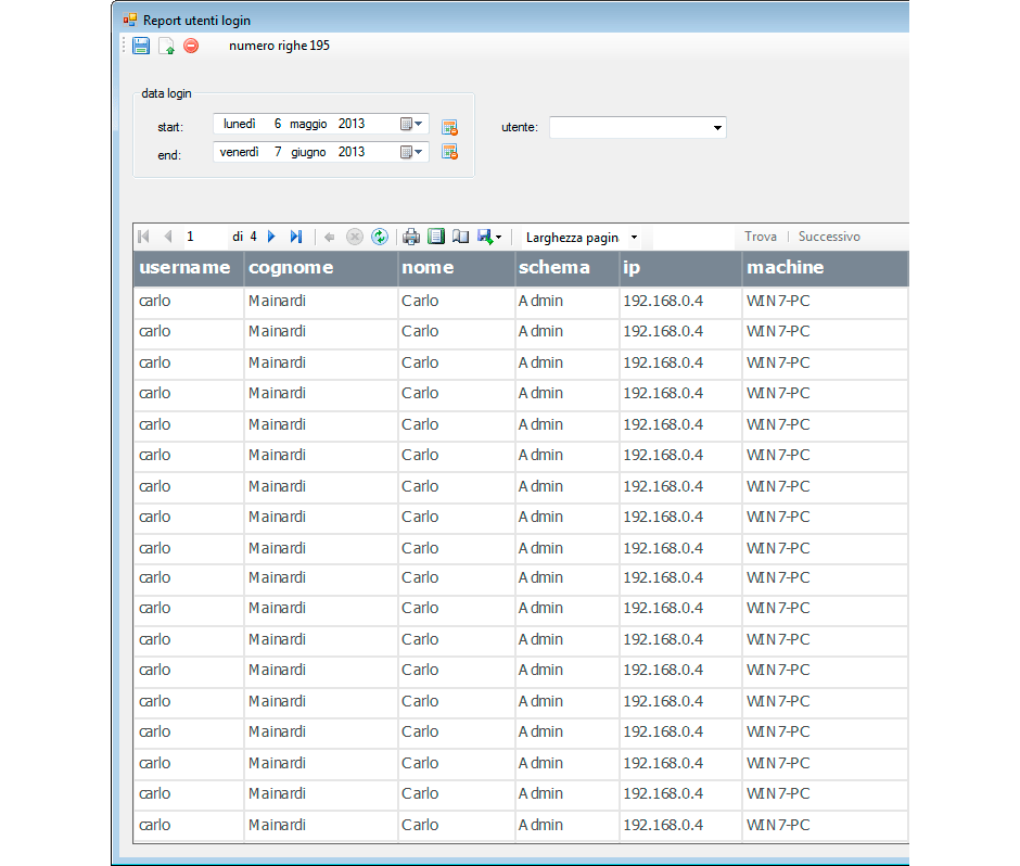 Report login utenti parte 1