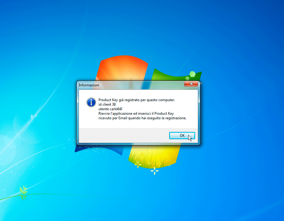 ID client e utente di un'installazione precedente