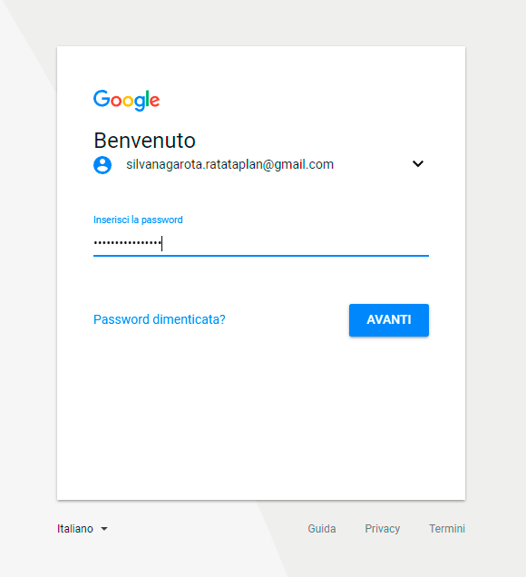 Inserimento password
