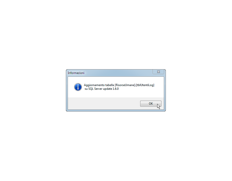Aggiornamento tabella Utenti Log su SQL Server