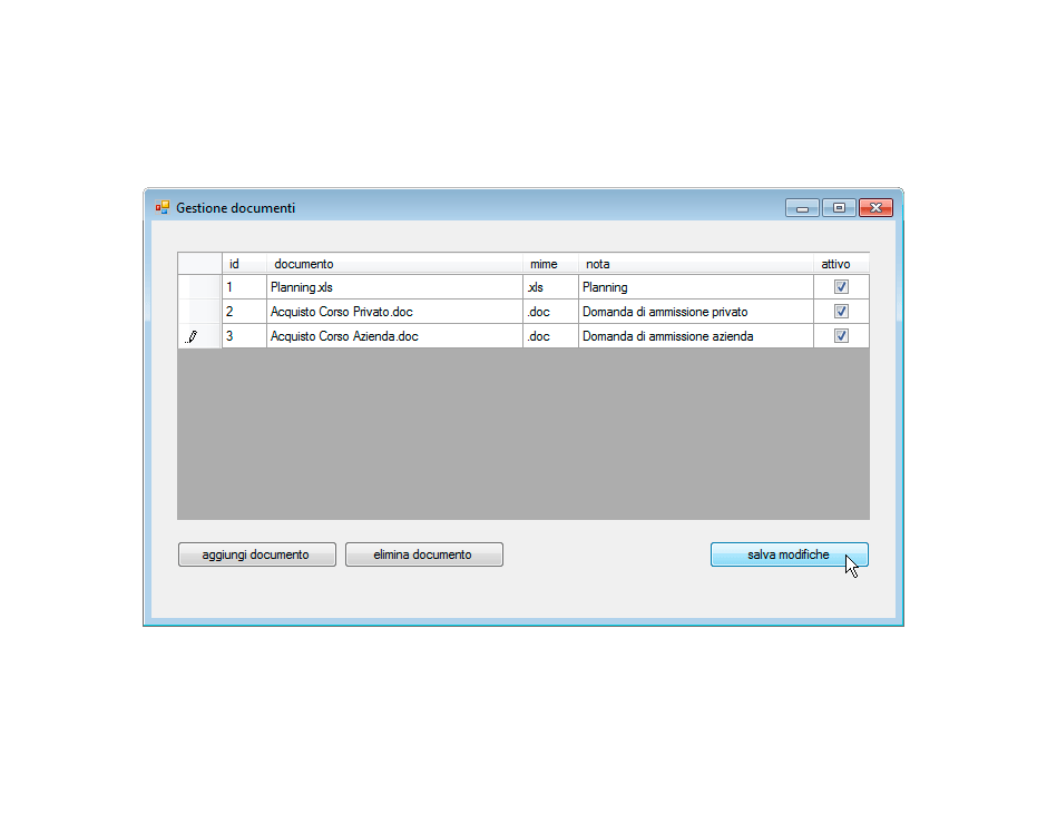 Acquisto Corso Azienda aggiunto ai documenti