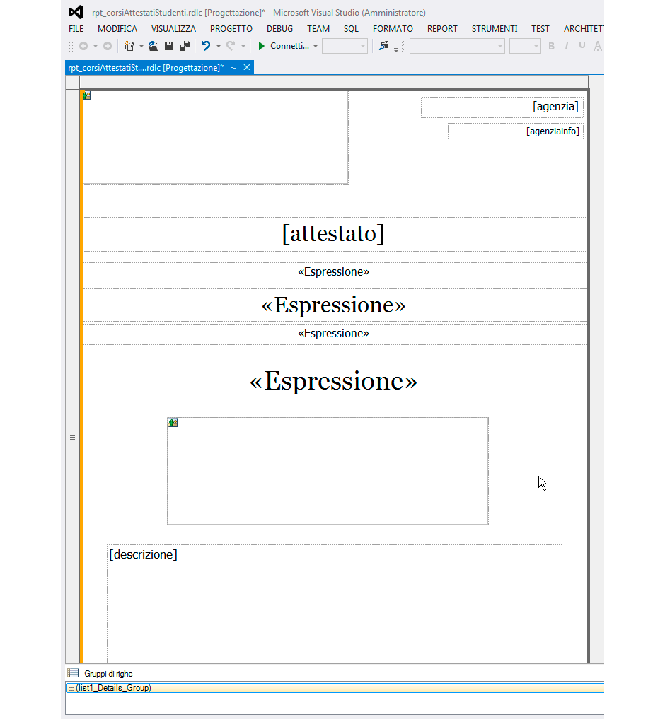 Selezione del controllo Rettangolo