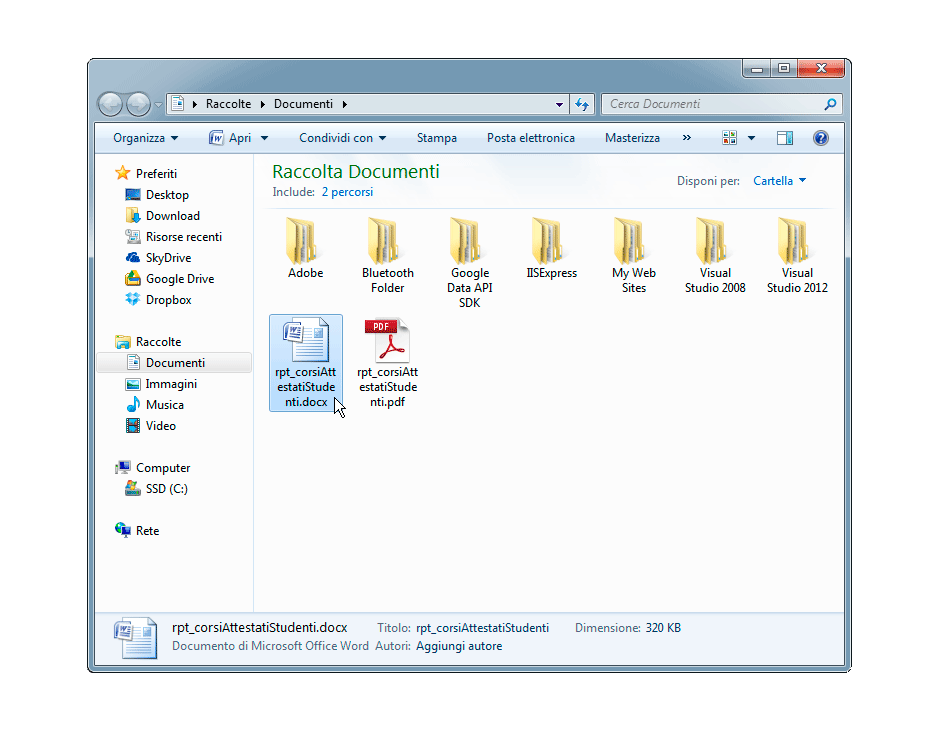 Aprire il file Word