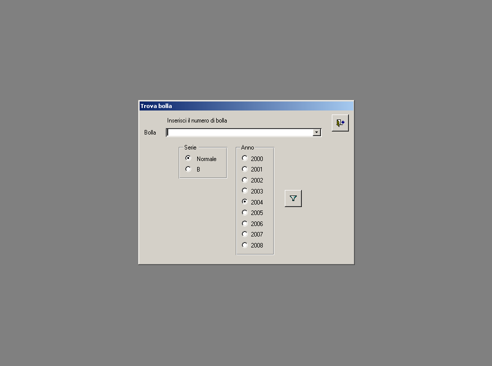 Bolle - trova bolla imposta filtri di ricerca