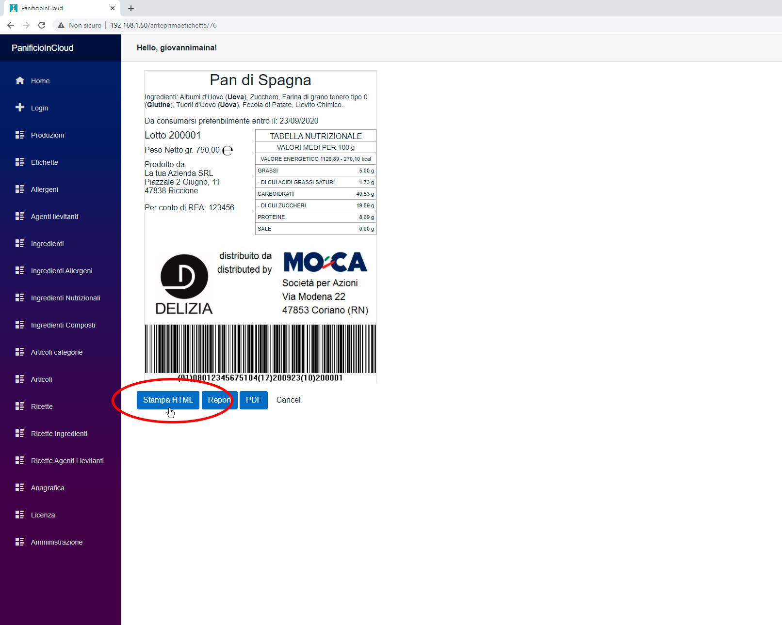 Stampa HTML